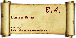 Burza Anna névjegykártya