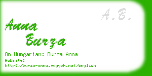 anna burza business card